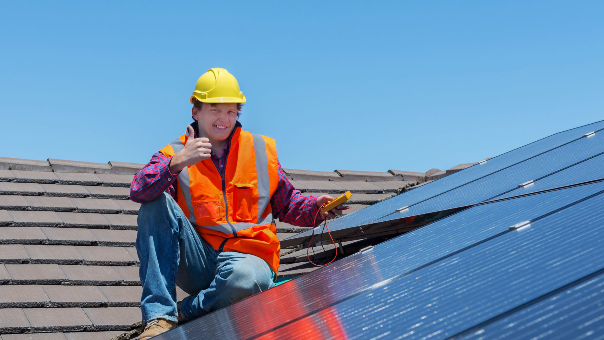 Solar panels on roof